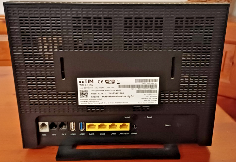 TIM HUB+ WIFI6 DGA4331TIM NERO USATO CON ALIMENTATORE | eBay