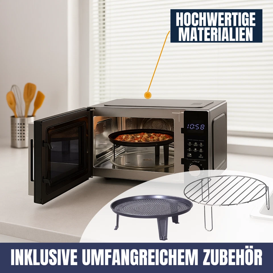 Sommertal 4in1 Mikrowelle mit Heißluft 25L - Touch, Grill, 8 Programme - Bild 4 von 4