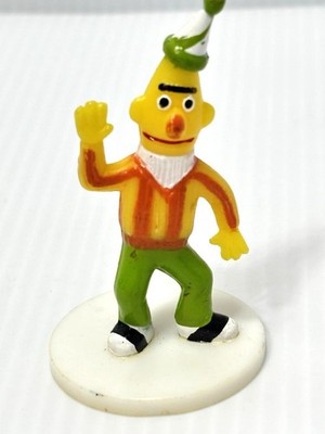 Sesame Street Bert PVC Figure Birthday Party Cone Hat Miniature Cake Topper GUC