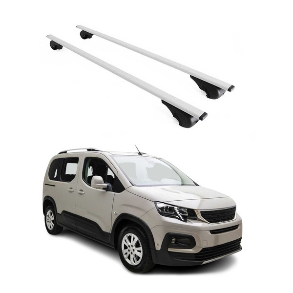 DachträGer GrundträGer FüR Peugeot Rifter 2018-2026 75Kg Stahl Silber 2 Tlg-image