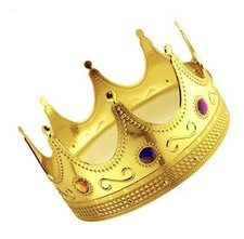 Adorox Gold Royal King Plastic Crown Prince Costume Accessory Adult/K Kid