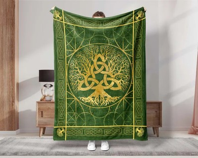 Celtic Tree of Life Blanket Viking Mythology Norse Symbolism Throw