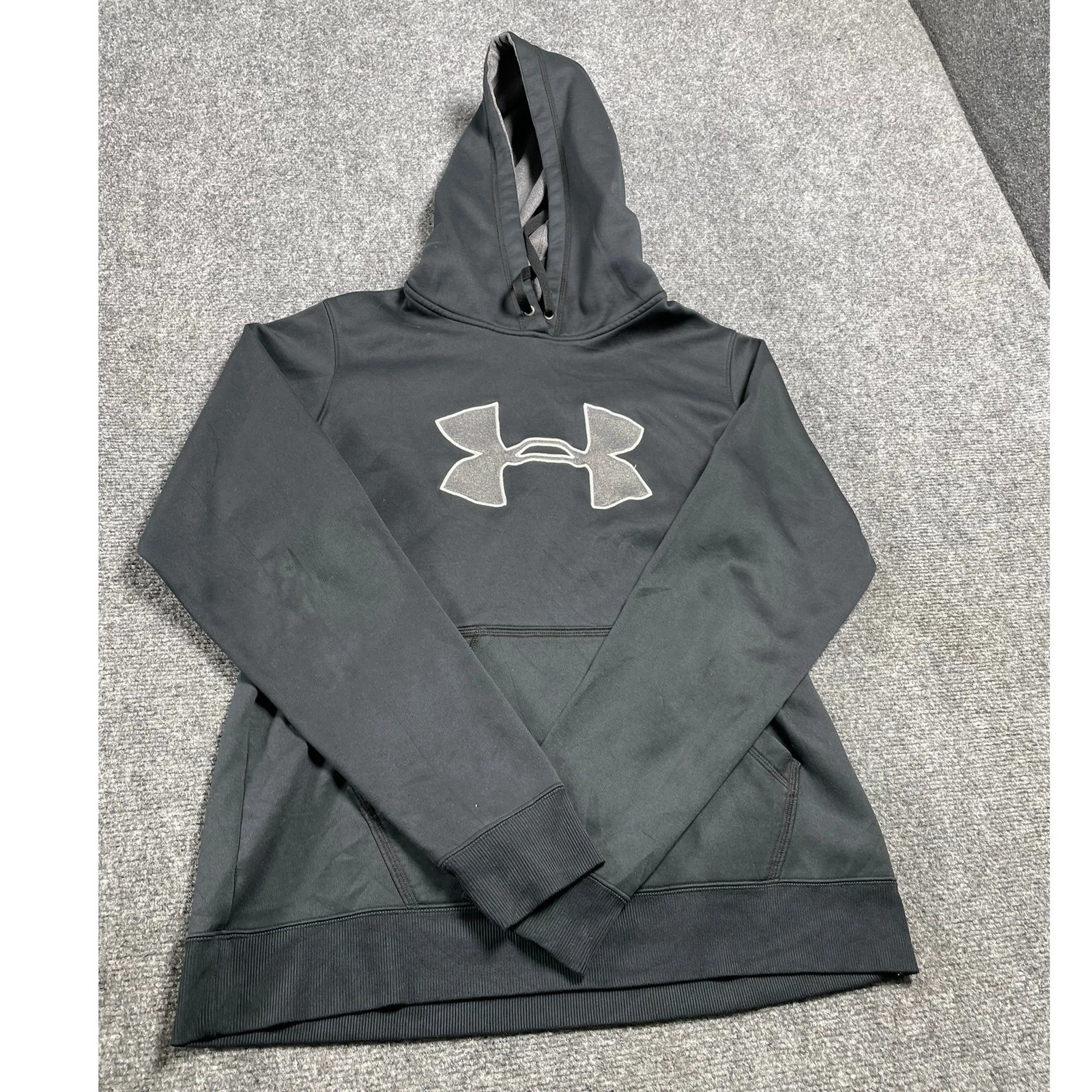 Under Armour Men's Black Loose Fit Pullover Fleece Hoodie Sweatshirt Size L