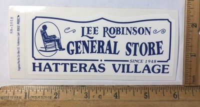 Vintage Lee Robinson General Store Hatteras Village NC Logo Decal Sticker