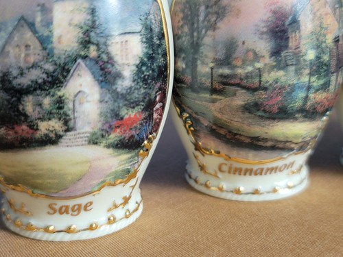 Thomas Kinkade Spices Of Life 2001 Bradford Edition Spice Jars 6(3209Tote20) - Picture 11 of 16