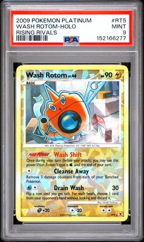 2009 POKEMON PLATINUM RISING RIVALS #RT5 WASH ROTOM-HOLO PSA 9