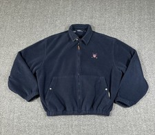 Vtg Polo Ralph Lauren Golf Crest Harrington Fleece Bomber Jacket Mens L Made USA