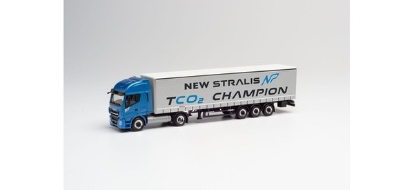 Herpa 312271 Iveco Stralis Np 460 Gardinenplanen-Sattelzug H0 1:87 Neu/Ovp-image