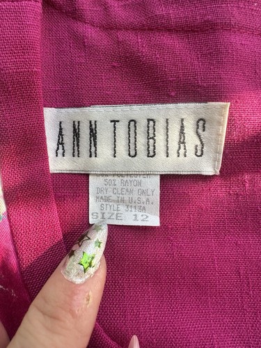 Ann Tobias 80er Kleid Blumenmuster Puffärmel Schulterpolster Stufenrock klassisch - Bild 4 von 17