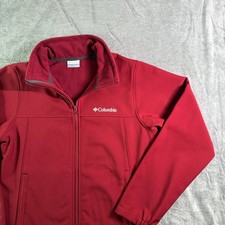 Columbia Jacket Full Zip Red Fleece Lined Softshell Women's Small