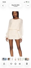 Lovers+Friends Cream Eyelet Mini Dress Wedding Guest Sz Xs