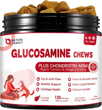 Glucosamine for Dogs, Joint Supplement with Chondroitin, MSM, Omega-3, Hemp for
