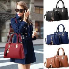 2Pcs/Set Women Large Handbag Lady Hobo Purse Faux Leather Shoulder Crossbody Bag