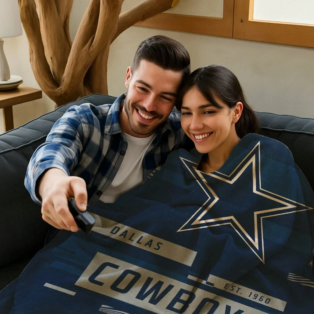 Dallas Cowboys Royal Raschel Throw Blanket