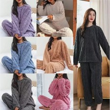 Women Soft Warm Thermal Winter Pyjamas Set Ladies Sleepwear Girl Nightwear Pjs