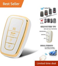Gold-white Tpu Key Fob Cover For Toyota - Ultimate Protection Style