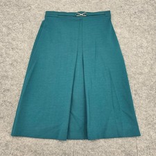 Vintage Jantzen Teal Green A-Line Midi Skirt Gold Hardware Detail Size 14 USA