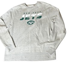 Fanatics New York Jets Pullover Sweatshirt Sz XL Gray Long Sleeve Graphic Print