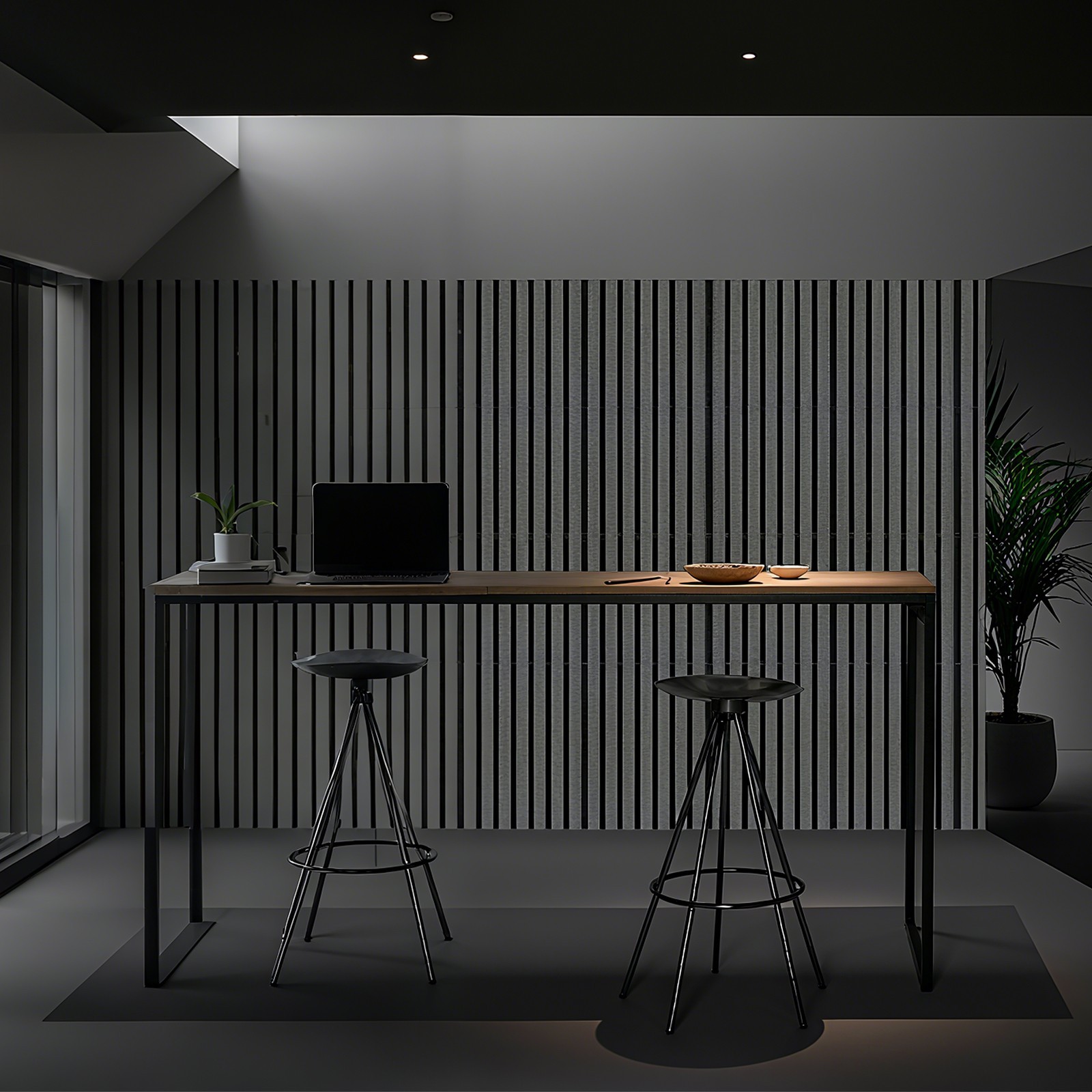 Acoustic Slat Panels 4PCS MDF Wall Panels for Home Theater Office Studio Decor