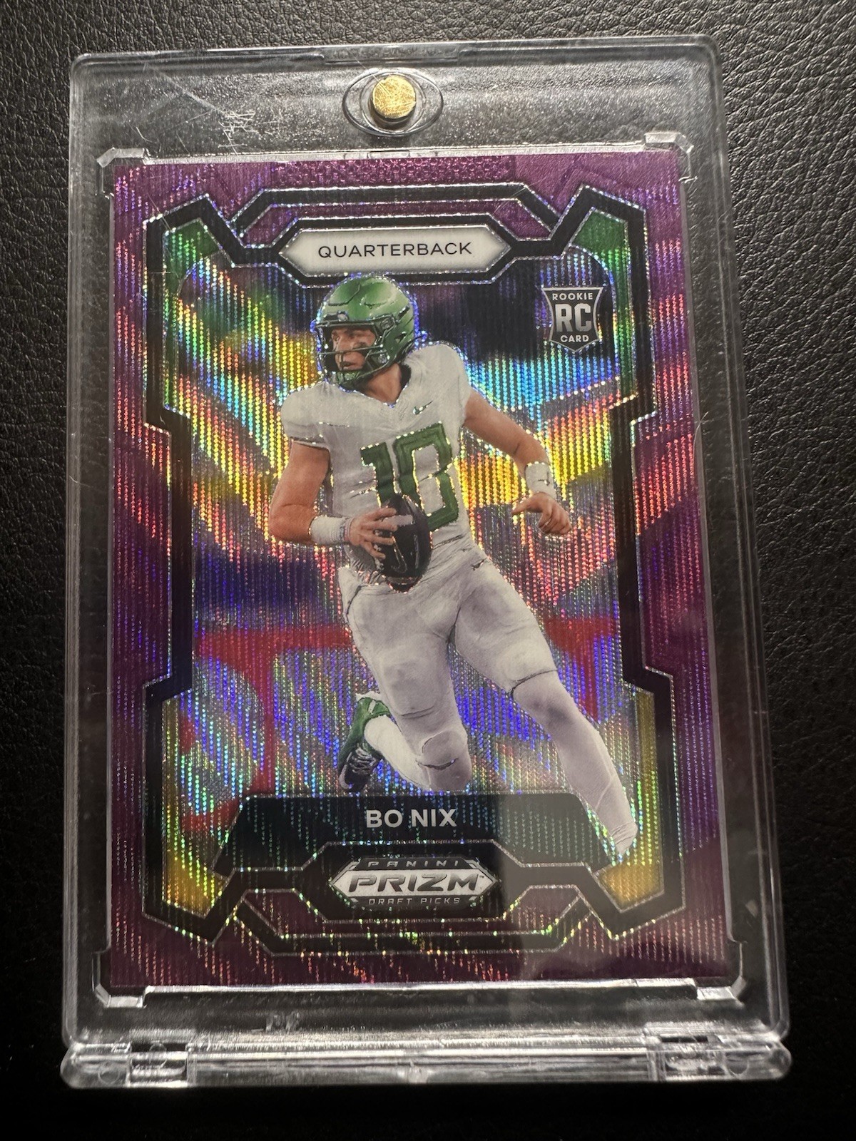2024 Panini Prizm Draft Picks - Bo Nix #105 Purple Wave Prizm (RC)