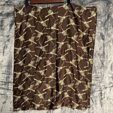 Skull Guitar Brown Scarf Punk Gothic Grunge Rave Rock N Roll Polyester 57”x 22”