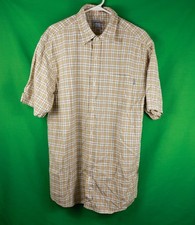 Vintage 2000s Carhartt Short Sleeve Button Down Shirt Plaid Large Tan / White