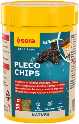 sera Pleco Chips 100 ml|Welsfutter mit Spirulina| Futter Fische L-Welse Aquarium