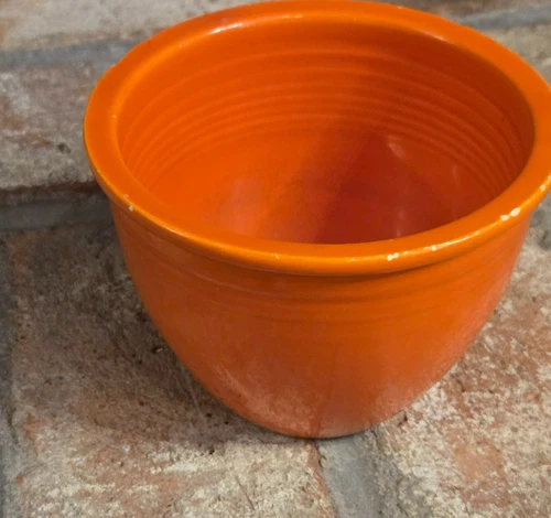Vintage Fiesta Ware Fiestaware ORANGE #1 Nesting Bowl  With Rings, rim chips