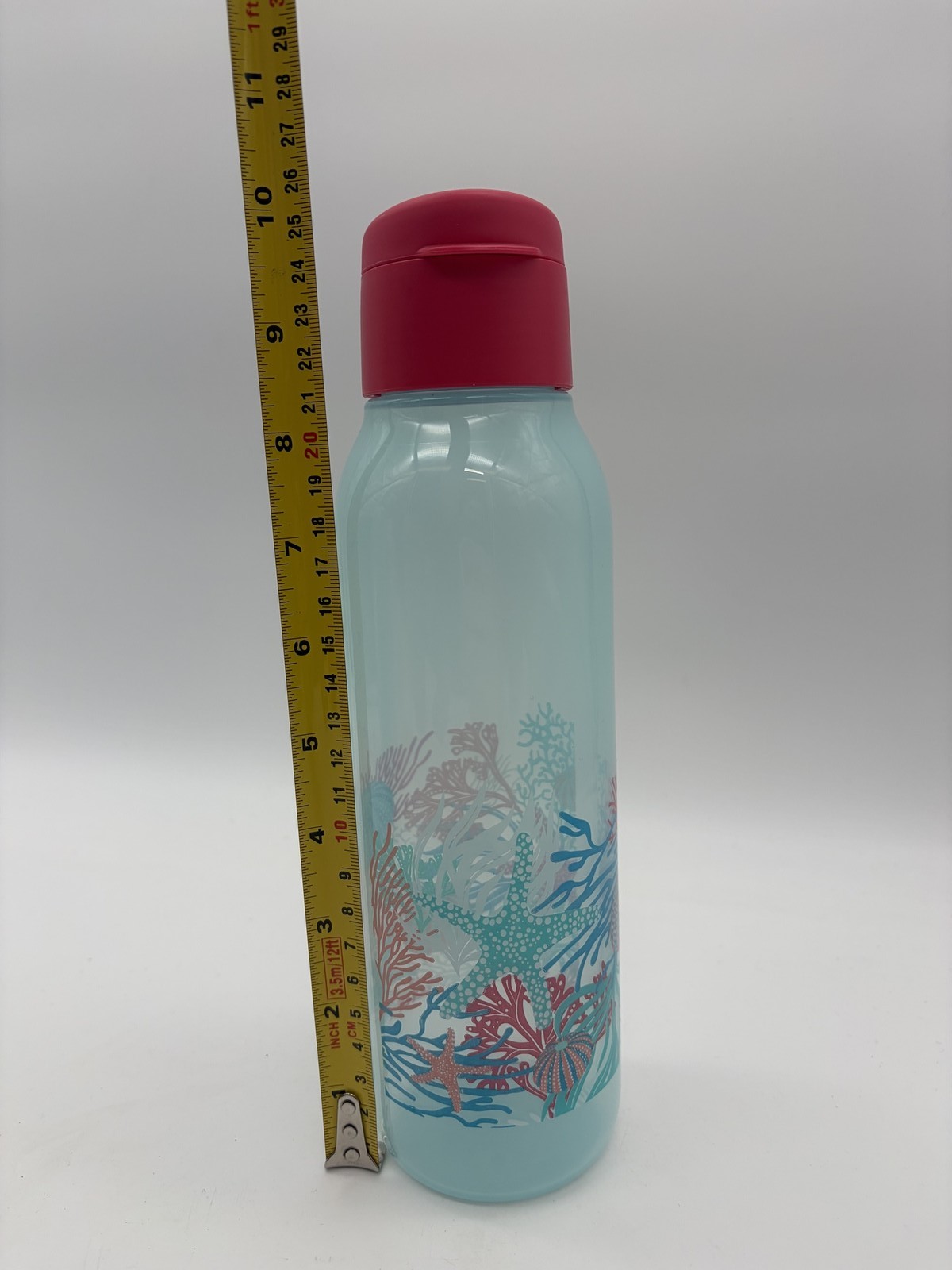 Tupperware Eco Bottle 750ml 25oz Flip Top Ocean Design Water Bottle New