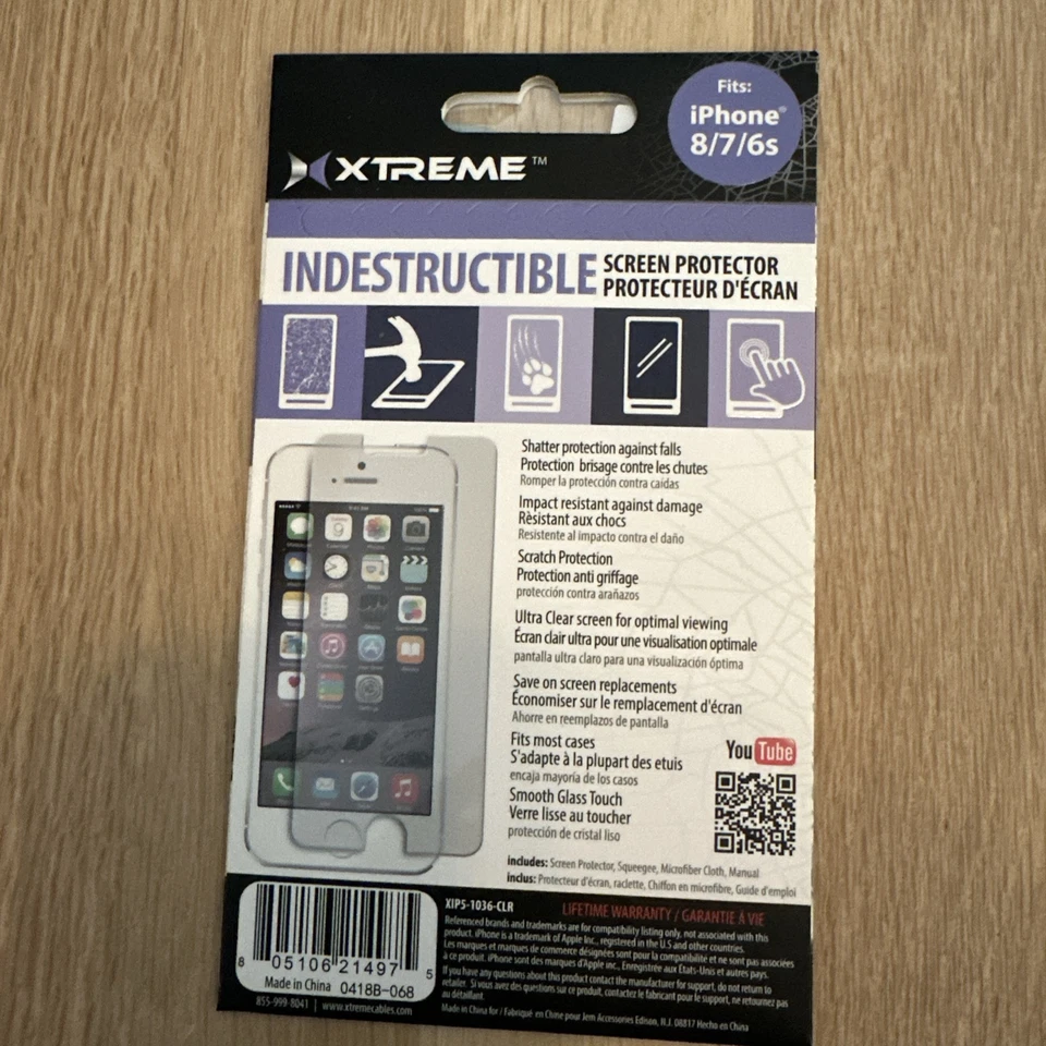 NIP Xtreme Indestructible Screen Protector Fits iPhone 8/7/6s - Imagem 2 de 2