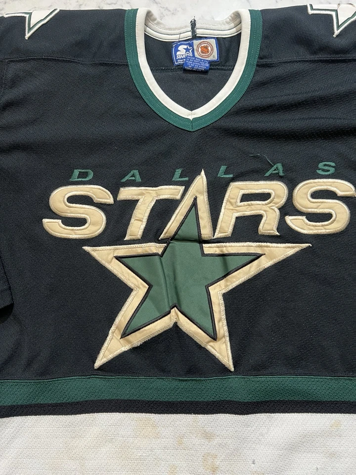 Vintage Dallas Stars Starter NHL Hockey Jersey Black Green Men’s Size M - Image 4 of 4