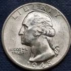 1945 D Washington Quarter 25c Silver BU UNC GEM Brilliant Uncirculated #97160