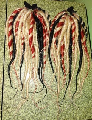 Blond Black & Rust Dread Falls hair extensions dreadlocks cyber goth Blond Black & Rust Dread Falls hair extensions dreadlocks  main image 2