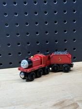 Thomas  Friends Wooden Railway Train Engine James Tender Lights  Sounds