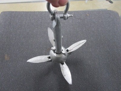 Folding Grapnel Anchor Galvanized 1.5 LB for Small Boats