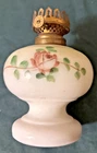 Antique Hand Painted Floral Milk Glass Miniature  1800s