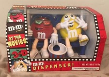 M&M's At The Movies In 3-D Candy Dispenser Red and Yellow