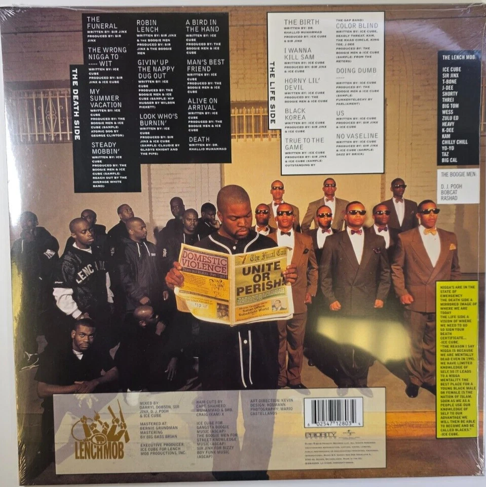 Ice Cube Death Certificate LP Album vinyl record 2015 reissue on Priority 180g - Image 2 of 4