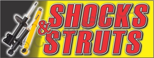 2'X5' SHOCKS & STRUTS BANNER Outdoor Indoor Schild Auto Service Werkstatt CV Fix - Bild 1 von 3