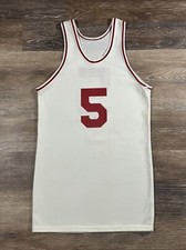 Vintage 1950s School Red And White Basketball Jerseys With Number 5 Pair