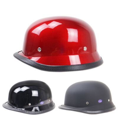 DOT Motorcycle Half Helmet German Style Skull Cap Scooter Chopper Street Bike