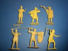 6 BEN HUR Marx playset figures 54MM lot ROMANS GLADIATORS flat tan color