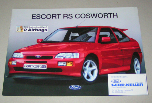 Prospekt Ford Escort RS Cosworth 220 PS mit T-25 Turbolader - Ausgabe 1994 - Bild 1 von 2