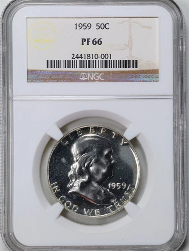 1959 50C Proof Franklin Half Dollar PF66 NGC 2441810-001