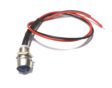 Super Bright 12v AC/DC Blue LED Indicator Light in SS Bezel w/Blue Lens