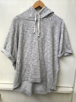 Hollister Women’s Short Sleeve Hoodie Gray Short Sleeve Hi-lo Sweatshirt  Size L