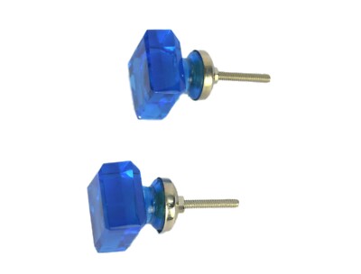 Pair Of Blue Glass Cupboard Dresser Knobs  Furniture Drawer Pull Knobs.  i24-283 | eBay