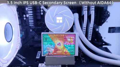3,5" USB TYPE-C Sekundärbildschirm IPS CPU GPU RAM Monitor Display KOSTENLOSER VERSAND - Video 1 von 1