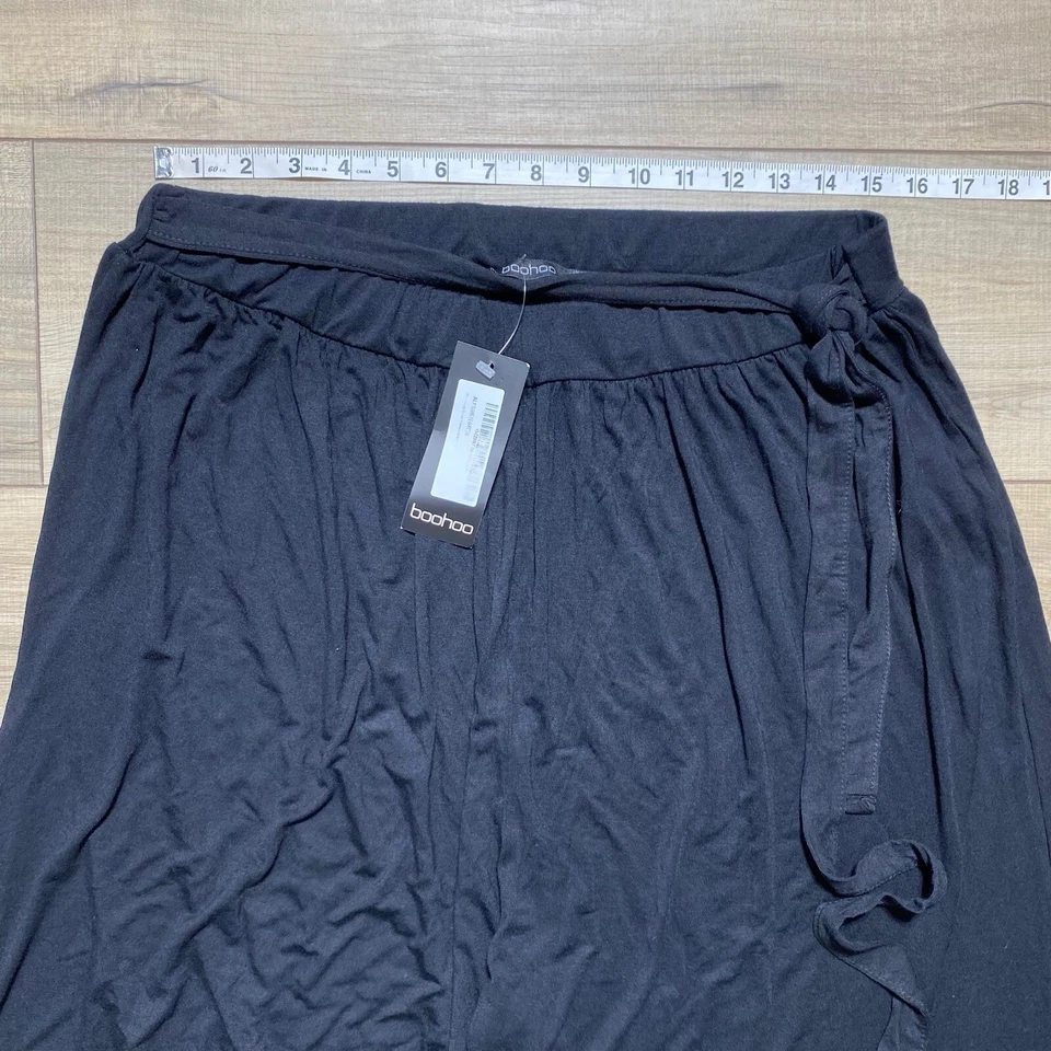 Pantalón de playa Boohoo Plus jersey para mujer talla 18 negro Foto 2 de 4