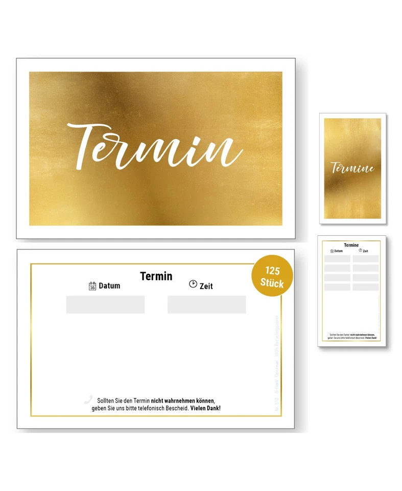 Frank Paperman® | 1 oder 4 Termine | Terminkarten | Goldfolienprägung | Glamour